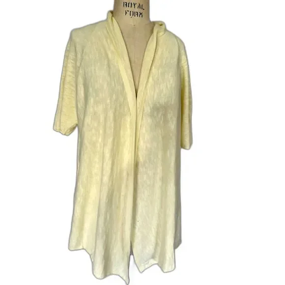 Eileen Fisher Lightweight Yellow Linen Summer Cardigan 1X - Picture 1 of 6